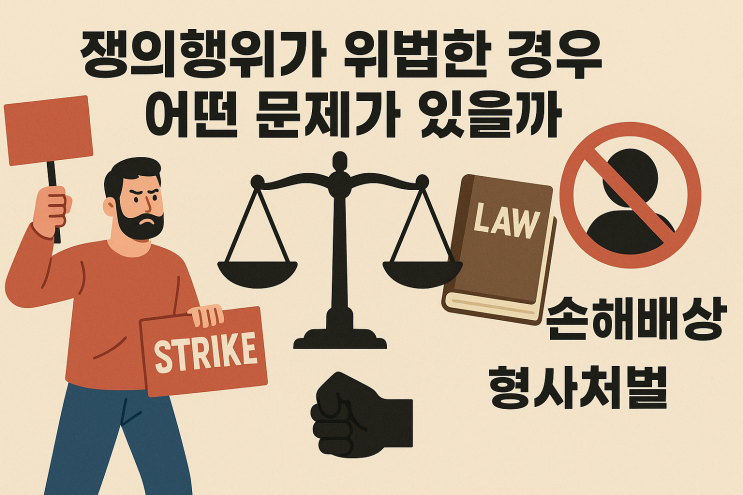  (노사관계) 쟁의행위가 위법한 경우 어떤 문제가 있을까?