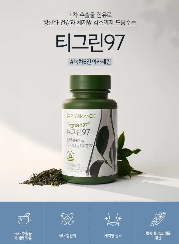  녹차 추출물로 만든 항산화 영양제, 파마넥스 티그린 97 찐후기