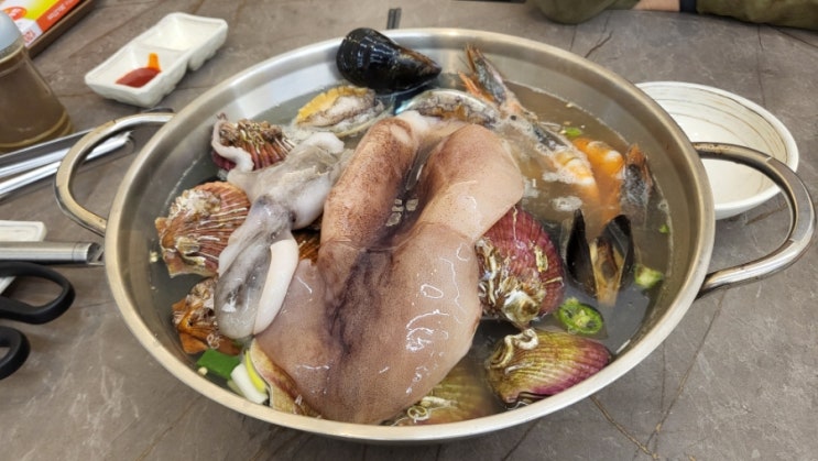  인천 해물퐁당 해물칼국수 해물파전 내돈내산 후기 / 주안 시민공원역 아인병원맛집