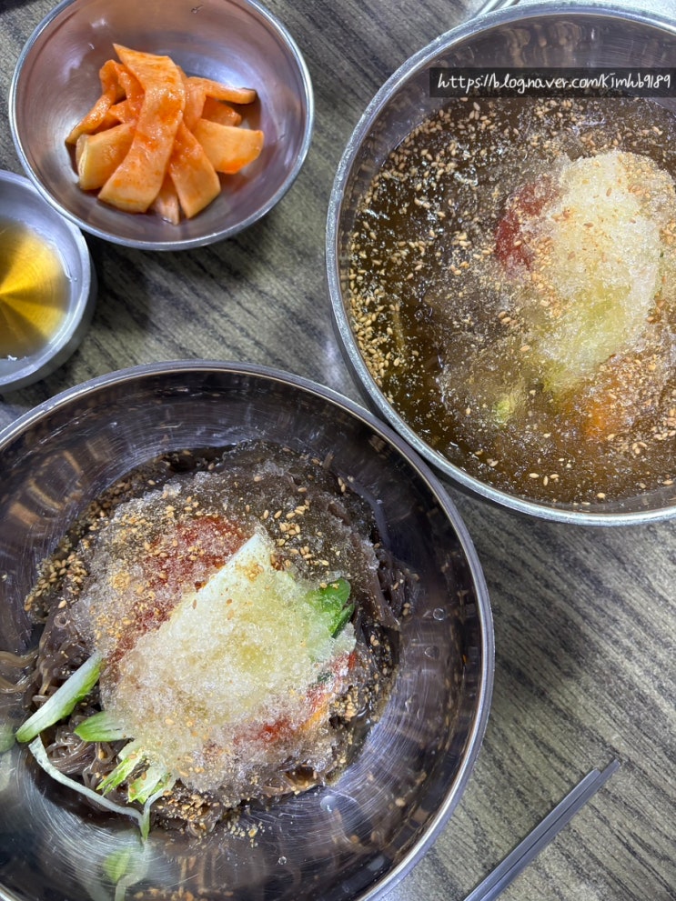  왕십리역맛집 자극적이고 시원한 사철냉면