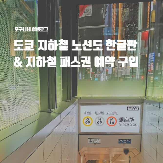  도쿄 지하철 노선도 한글판 패스권 예약 구입