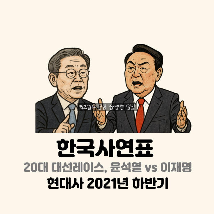 현대사 2021년 하반기 편 : 20대 대선레이스, <b>윤석열</b> vs 이재명