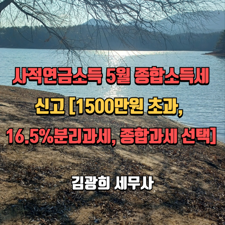 사적연금소득 5월 종합소득세 신고[1500만원 초과, 16.5%분리과세, 종합과세 선택]