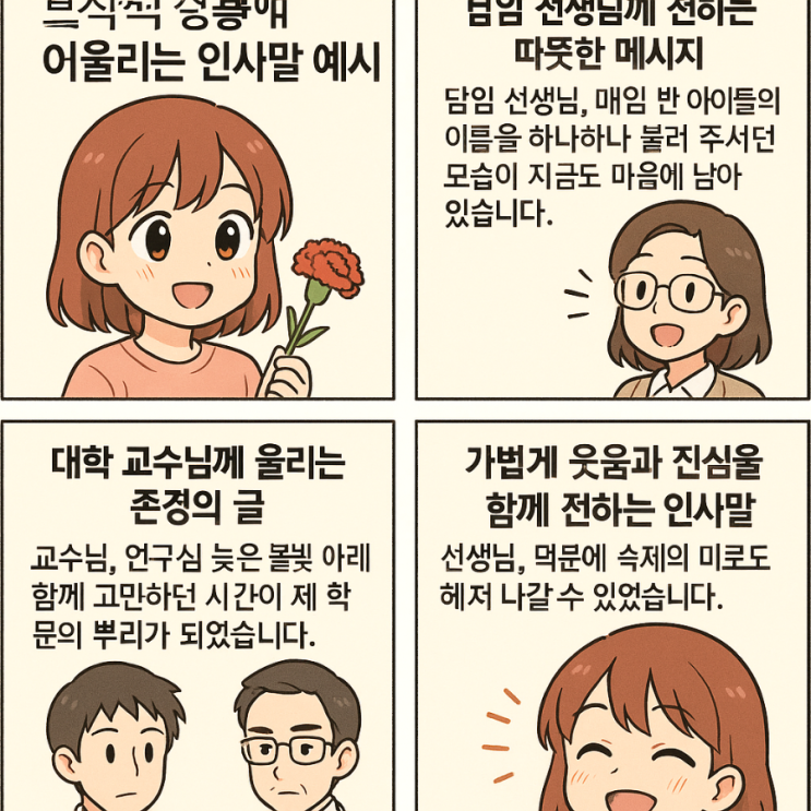  스승의날 은사 문구 인사말 메시지 모음 감사인사 작성방법