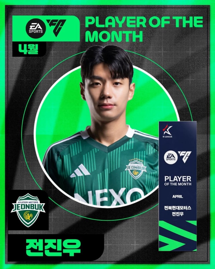 4월 EA SPORTS <b>이달의선수상</b> 전북현대모터스, <b>전진우</b>