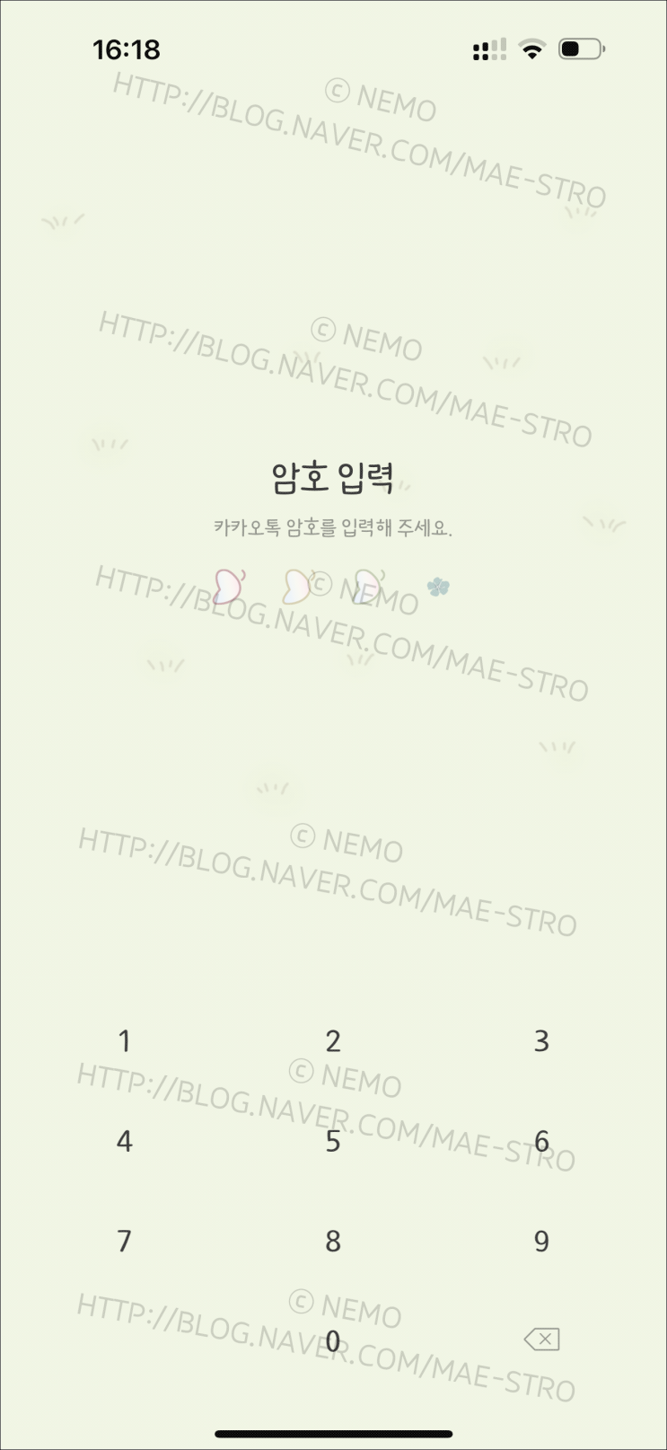  아이폰 카카오톡 테마 | 빈님 꽃, 잎