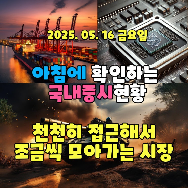  2025년 5월 16일(금) 주요 증시 및 스케줄 (천천히 접근해야 하는 시장!)