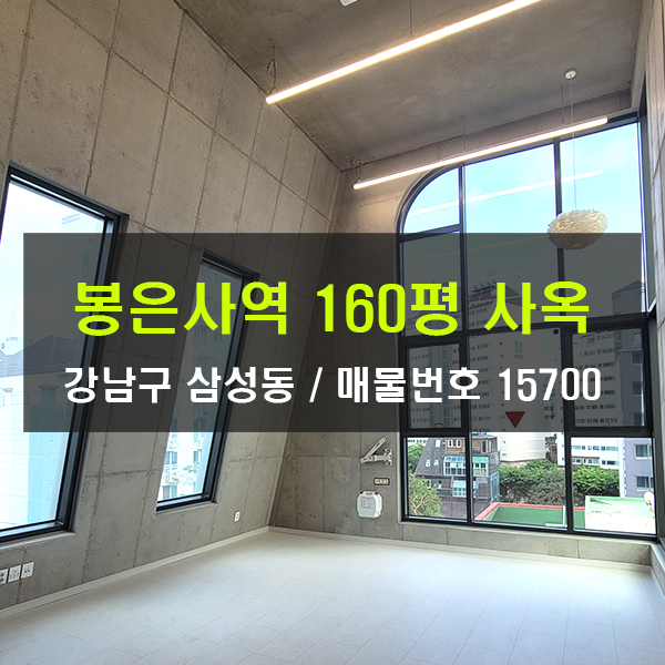  봉은사역사옥 임대 160평 삼성동 조용한 엔터 법인 디자인 사옥