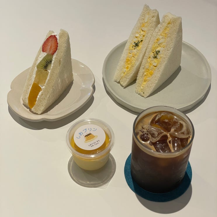  천안 불당동 일본감성 카페 시오리 후르츠산도 푸딩 디저트 맛집