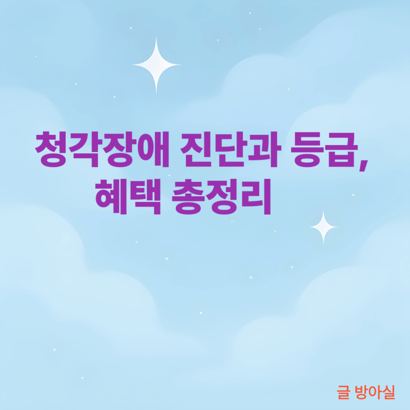 청각장애 등급 기준 및 진단 혜택 총정리