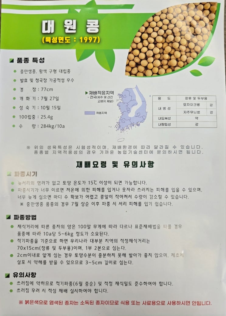 서리태 청자5호 백태 콩심는시기