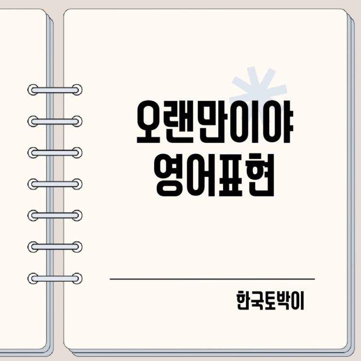  long time no see 뜻 오랜만이야 영어로