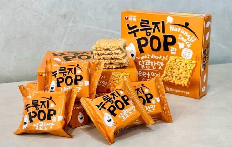  농심 신제품 바삭꼬소달달 누룽지 과자 <누룽지팝>|사용한 쌀은 찹쌀 100%(글루텐프리)|가볍게 쏙쏙 먹기 좋은 간식추천, 아이들간식 어른간식 추천