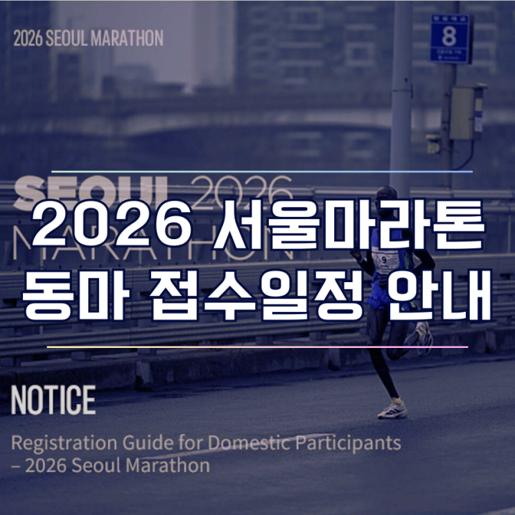  2026 서울마라톤 일정 제96회 동아마라톤 (동마) 접수 방법 총정리