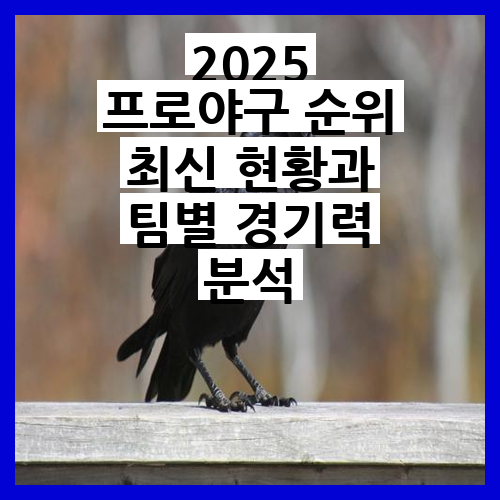 <b>2025</b> <b>프로야구 순위</b> 최신 현황과 팀별 경기력 분석의 모든 것