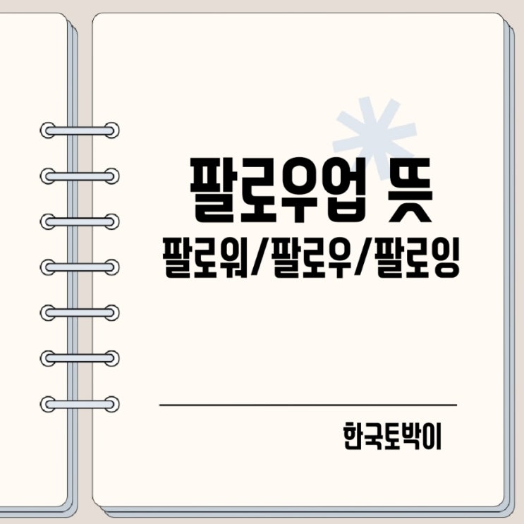  팔로우업 뜻 인스타 팔로워 팔로잉 뜻