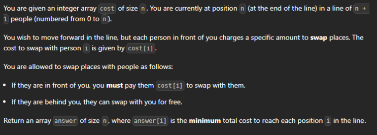  JAVA_LeetCode 3502_Minimum Cost to Reach Every Position