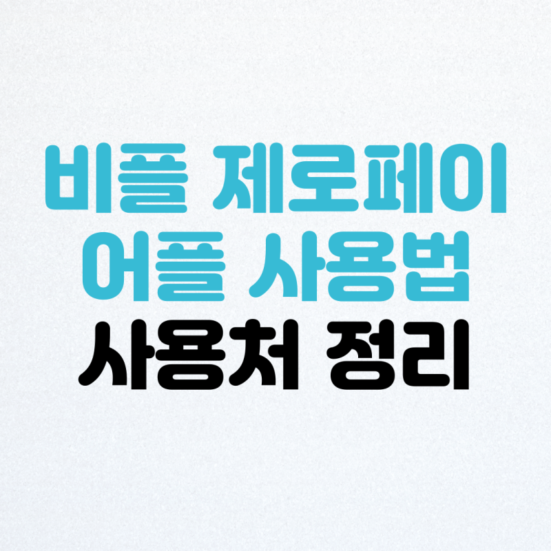 비플 제로페이 어플 사용법, 결제 가능한 사용처? 총정리