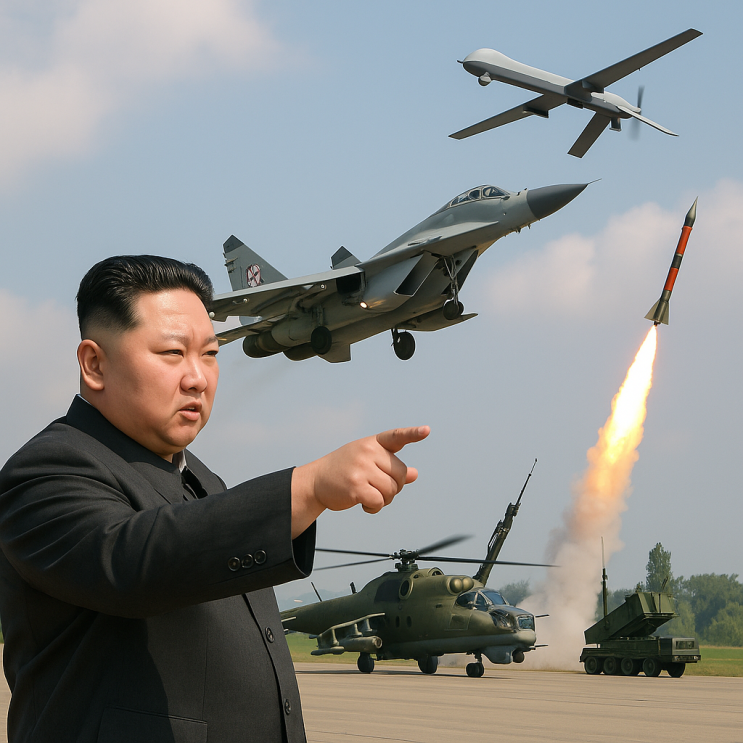<b>김정은 공군</b> 방공 훈련지도.. 북한 드론 전쟁   대비 본격화?