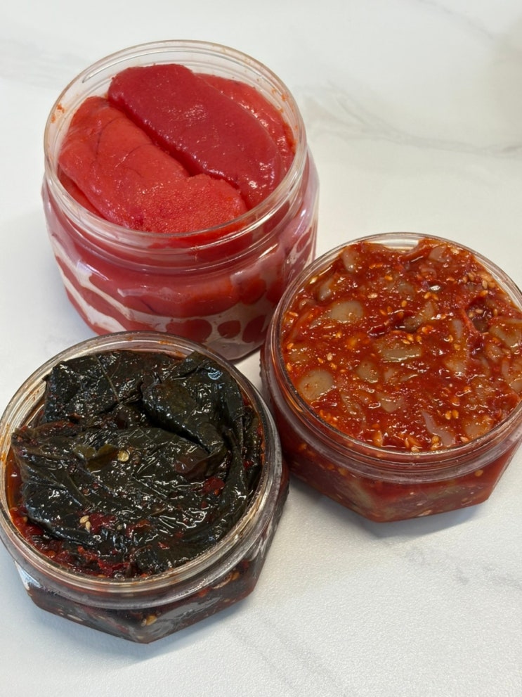  창난젓 명란젓갈 깻잎무침 곰소소라네 젓갈