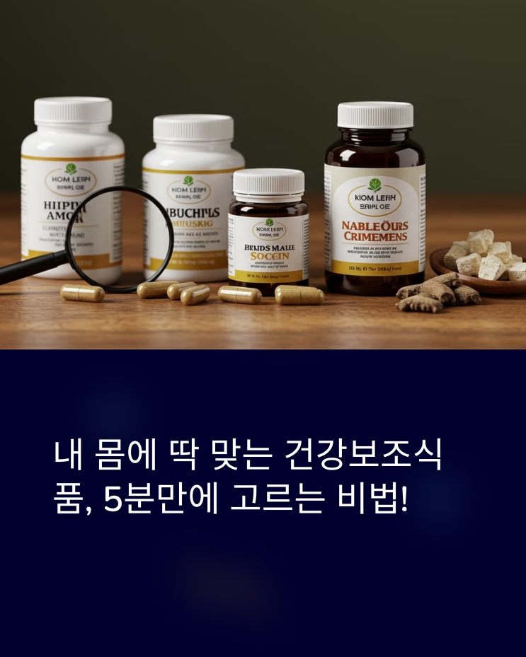  내 몸에 딱 맞는 건강보조식품, 5분 만에 고르는 비법 대공개!