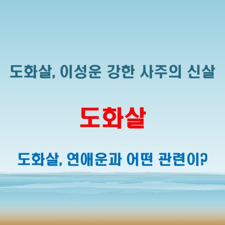  도화살 뜻 사주에서 연애운과 인기를 좌우하는 신살의 특징