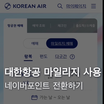  대한항공 마일리지 비행기 예약 사용방법 가격 (ft. 네이버포인트로 마일리지 적립하기)