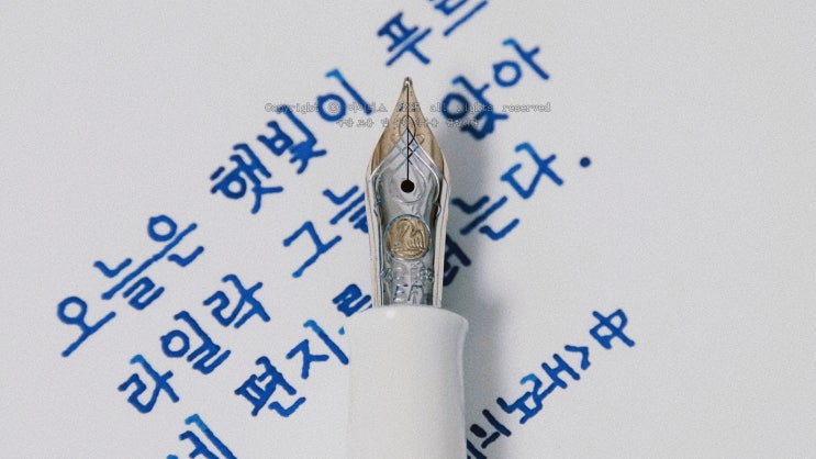  만년필로 필사하는 오세영 시인의 ‘편지의 노래’ ️ 펠리칸 파스텔블루 만년필