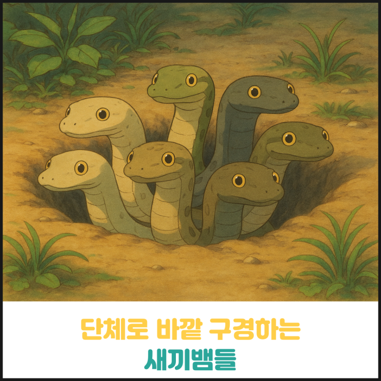 단체로 바깥 구경 나온 뱀들 단체로 바깥 구경 나온 뱀들
