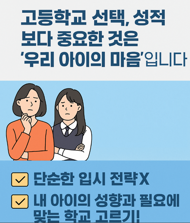  고등학교 선택, 성적보다 중요한 것은 ‘우리 아이의 마음’입니다