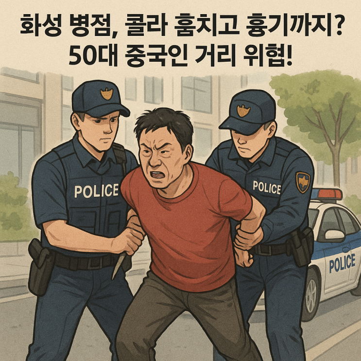  화성 병점, 콜라 훔치고 흉기까지? 50대 중국인 거리 위협 사건