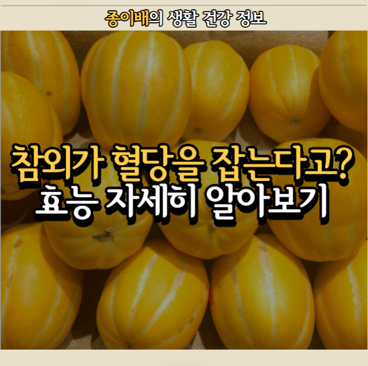  참외가 혈당을 잡는다? 효능은 정확하게 알고 드시나요?
