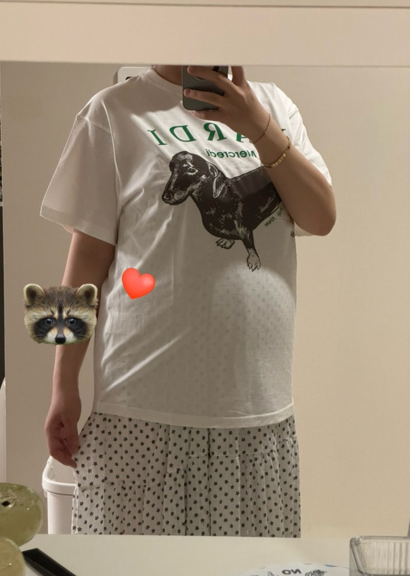 마르디 메크르디 여성 여름 티셔츠 (강아지 / 실착)