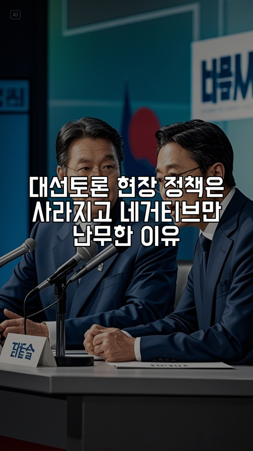 <b>대선</b><b>토론</b> 현장 정책은 사라지고 <b>네거티브</b>만 난무한 이유
