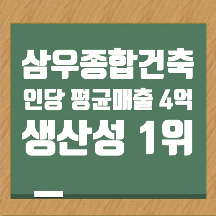  삼우종합건축사사무소 ‘1인당 매출 4억’, 건축설계·CM업계 생산성 1위