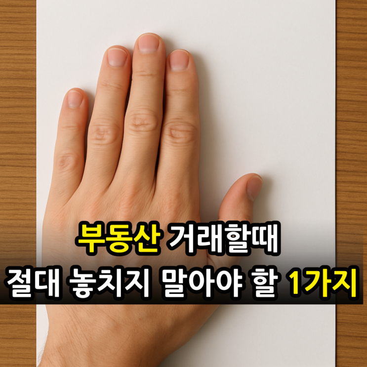  부동산거래 할때 절대 놓치면 안 되는 단 1가지
