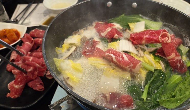(분당 백현동 맛집) 너와집. 신선한 백합조개와 샤브샤브 점심코스 솔직후기.