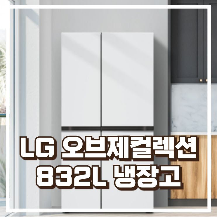  LG 디오스 오브제컬렉션 S834MGW1D 양문형 2도어 832L 냉장고 리뷰, 혜택가