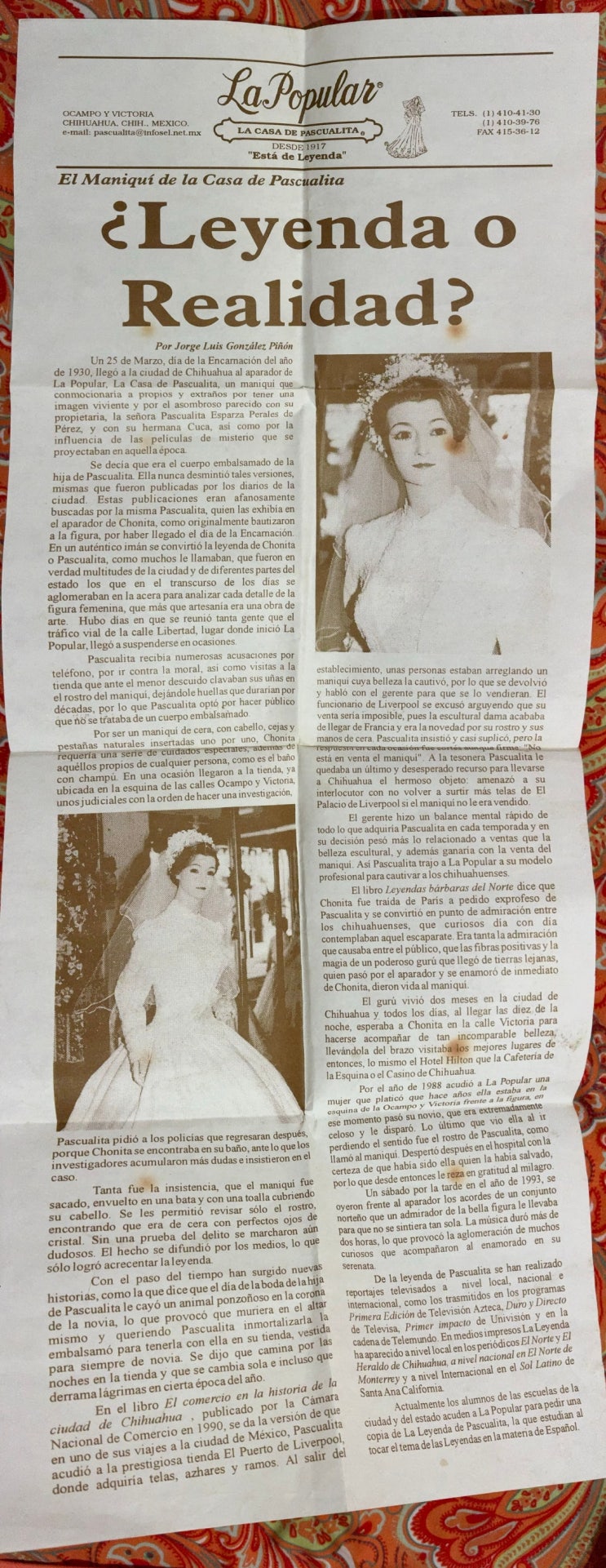 진짜 사람일까? 멕시코 괴담 살아있는 마네킹 라 파스쿠알리타