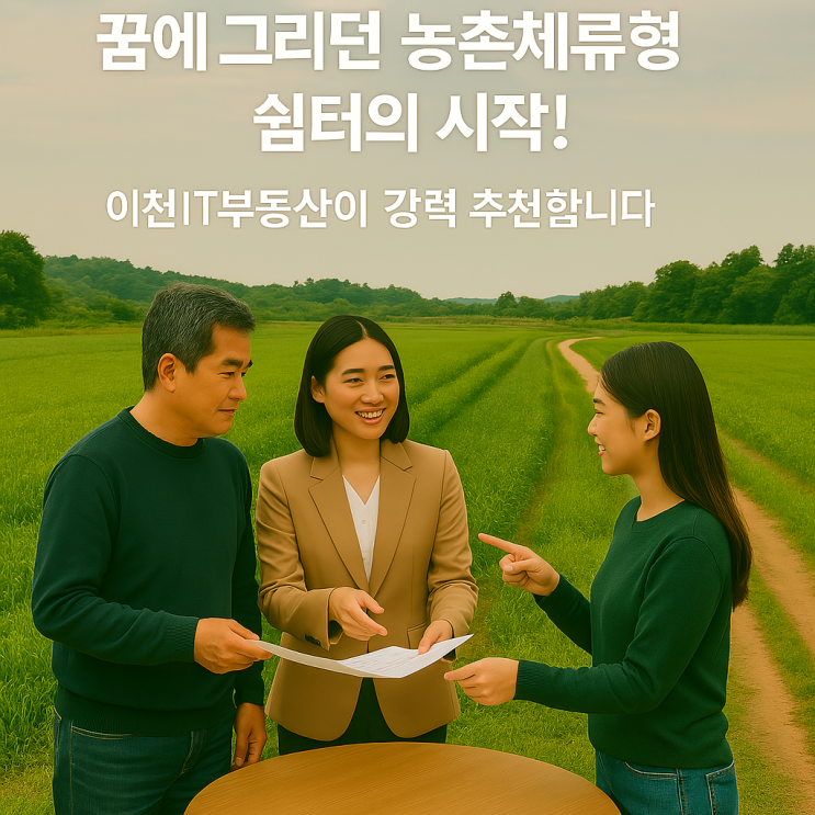 이천 율면 토지 투자, 꿈에 그리던 농촌체류형 쉼터의 시작!  이천IT부동산이 강력 추천합니다!