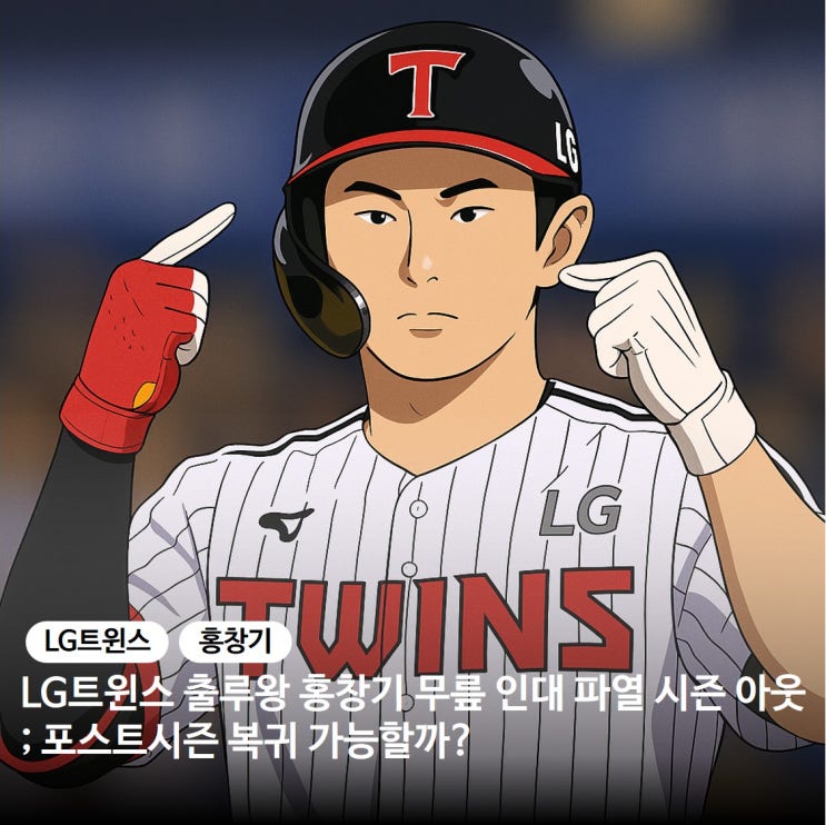 <b>LG</b>트윈스 출루왕 홍창기 무릎 인대 파열 시즌 아웃; 포스트시즌... 