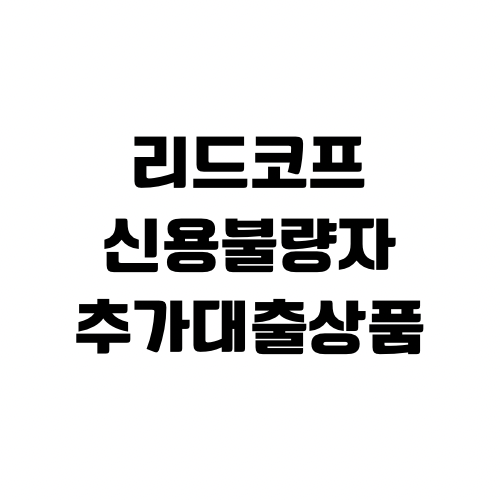 리드코프 연체자 추가 대출 무직자도 가능한 대출 후기 부결났을 때 대안