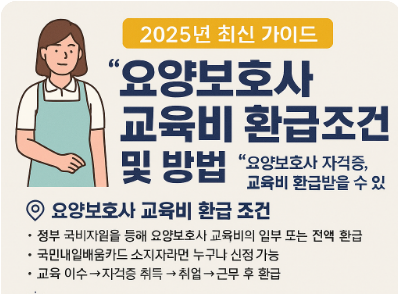 요양보호사 교육비 환급방법 및 조건 2025년 가이드