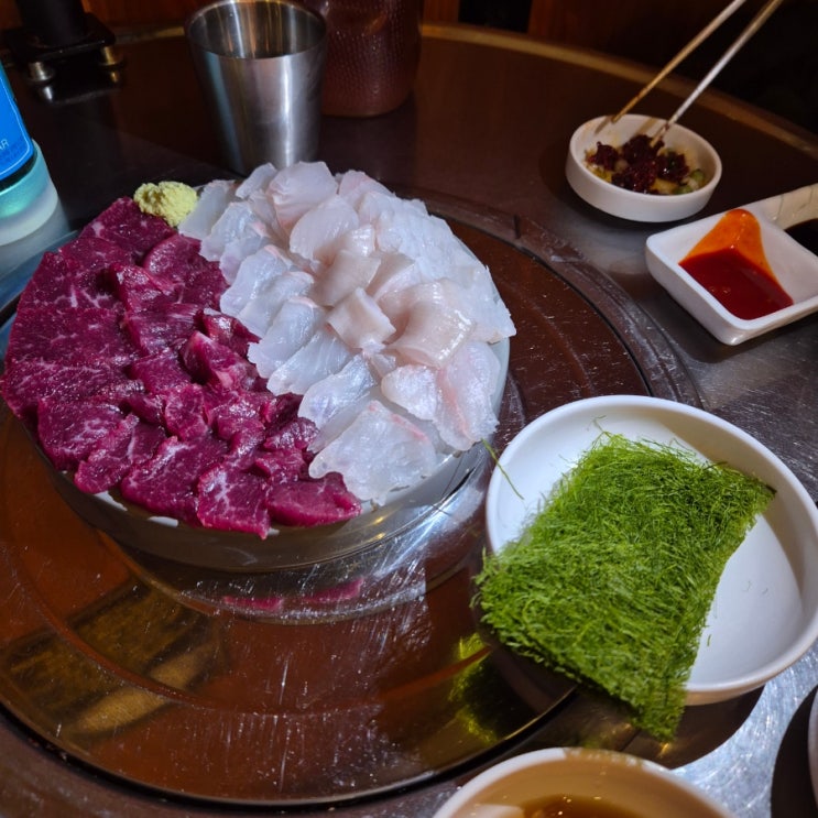  신마산 댓거리 맛집 간판없는집 뭉티기 + 숙성회 내 돈 내산
