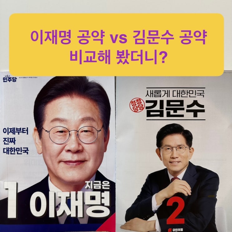 <b>이재명</b> vs <b>김문수</b> 공약 비교해봤더니?