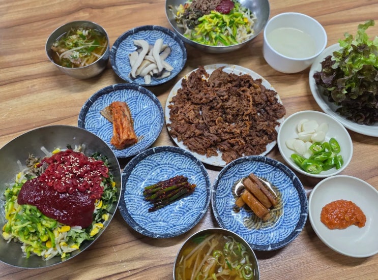  진주 어르신 맛집 줄서서 먹는 육회비빔밥과 석쇠불고기 평안동 천수식당