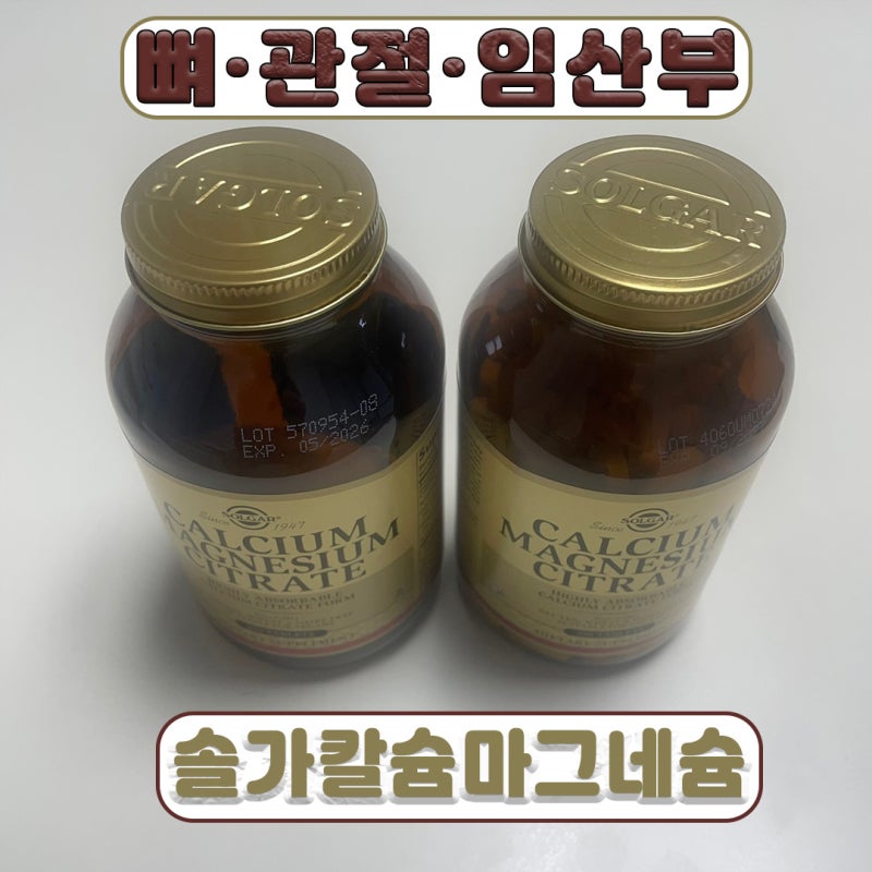 뼈 관절 임산부 영양제 추천 :: 솔가 칼슘마그네슘 구연산 시트레이트