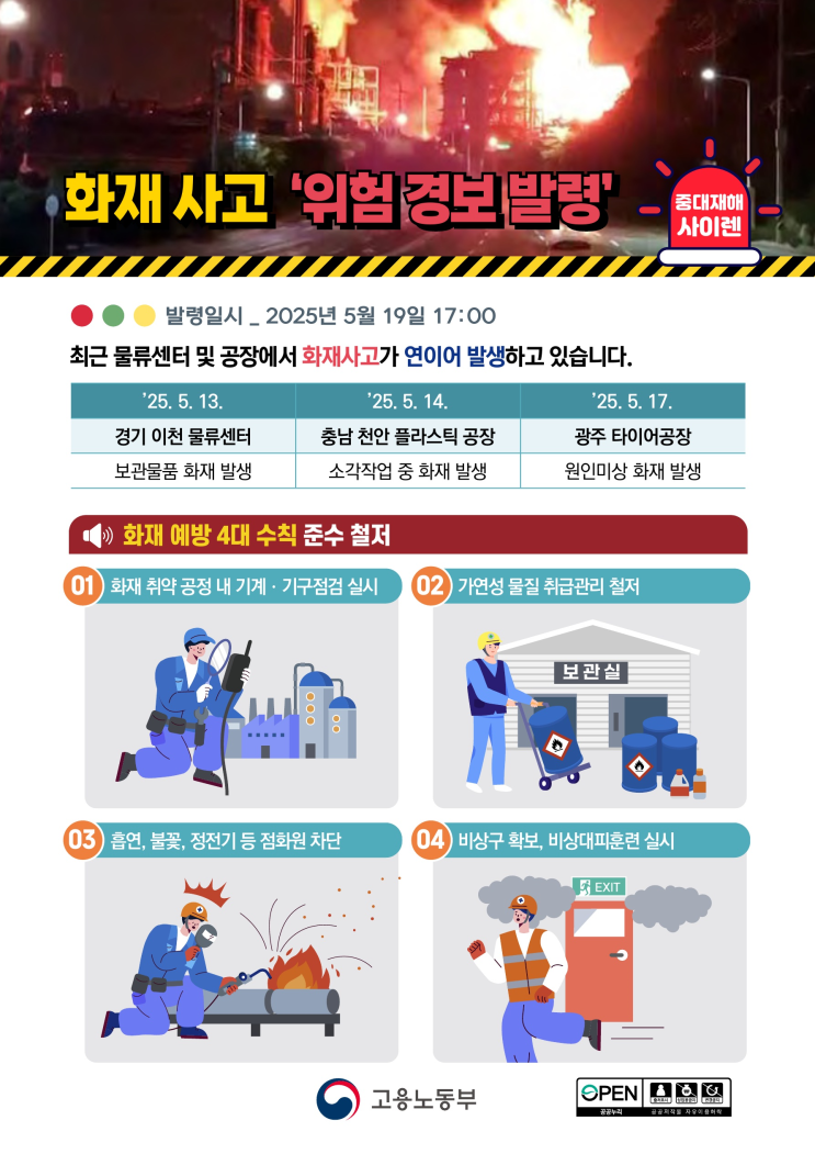  화재사고 대피(비상구 설치기준)