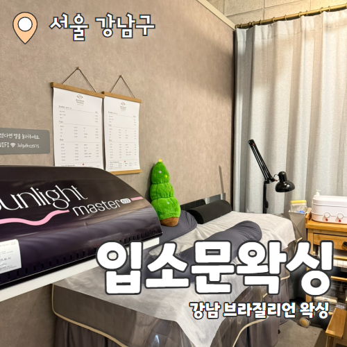  입소문왁싱 선릉점 : 꼼꼼한 관리로 믿을 수 있는 강남브라질리언 왁싱 후기