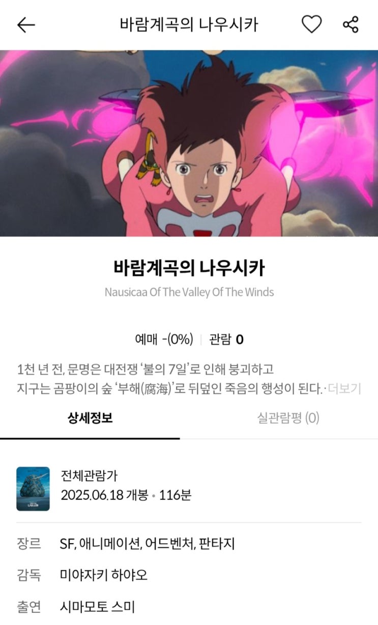  <바람계곡의 나우시카> 재개봉일 유추(수정)